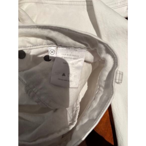 GRLFRND The Cassidy Mid Rise Straight Jeans White Raw Hem Size 26 - Picture 11 of 15